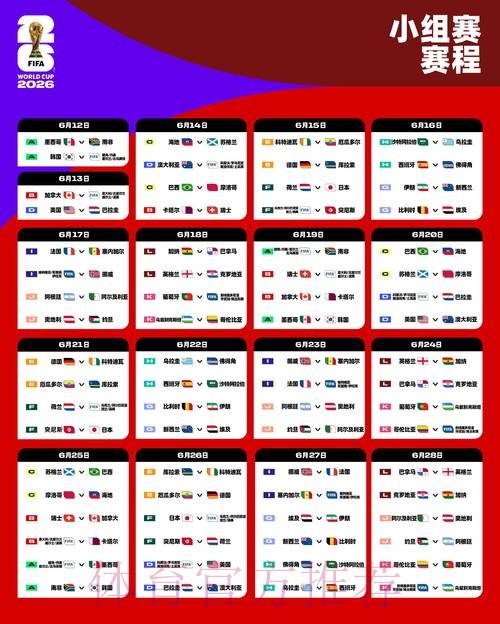 2026世界杯完整赛程详细 2026世界杯完整赛程详细